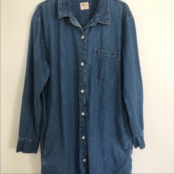 GAP Dresses & Skirts - GAP denim button down dress size medium